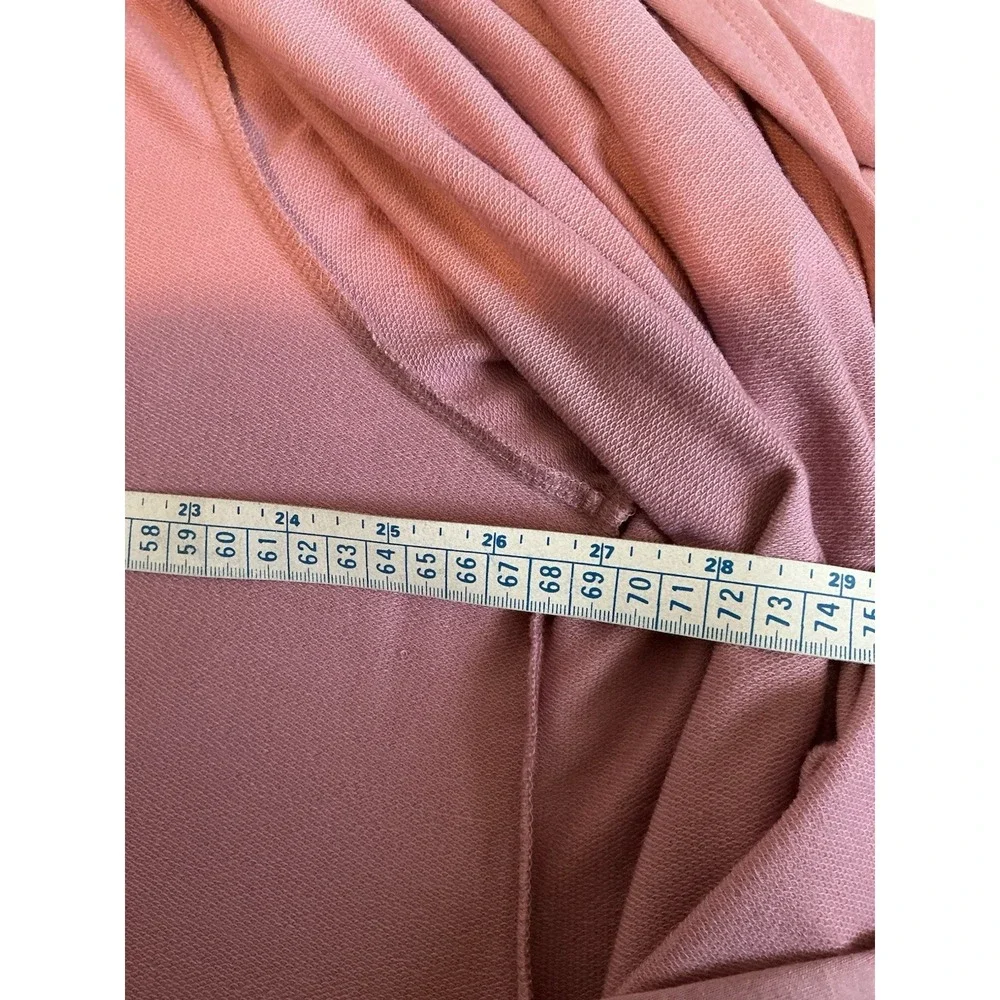 Ava‎ & Viv Duster Cardigan Mauve Pink Open Front Pockets L/S Travel Stretch 2X